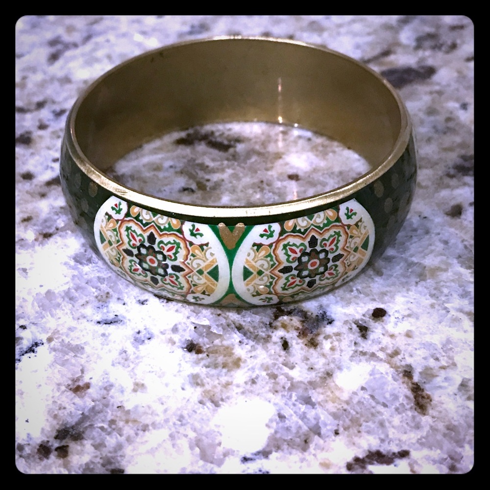 Green and gold Bangle