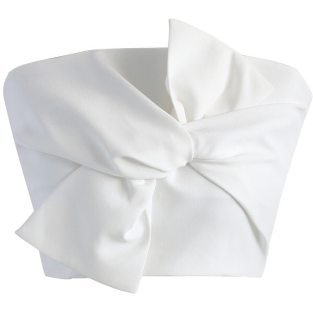 Chicwish White Bow Crop Top
