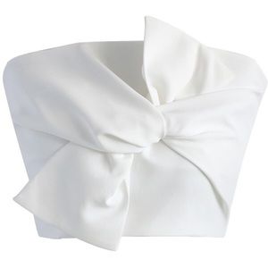 Chicwish White Bow Crop Top