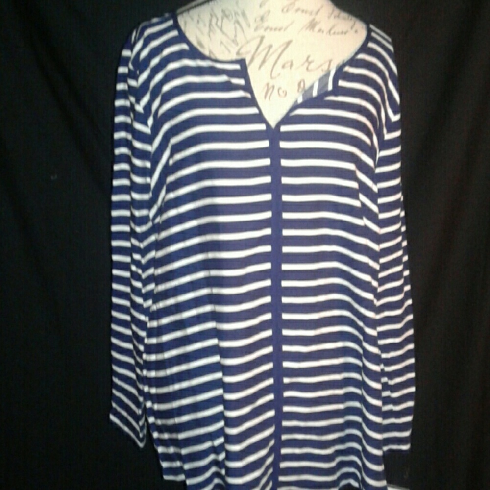 Oh Baby blue/white strip Maternity Shirt