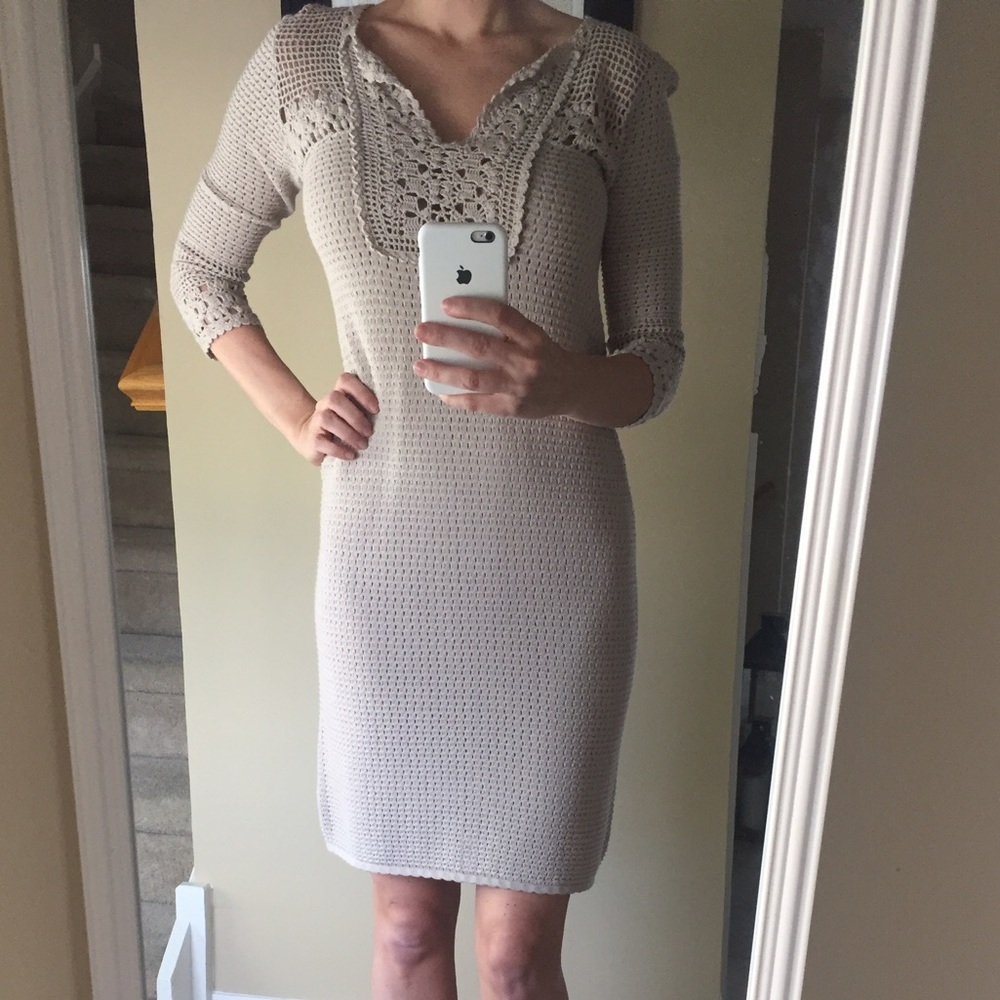 BCBG crochet sweater dress