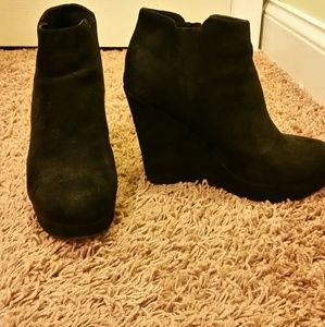 Adorable black suede booties