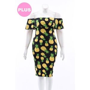 Last one! Off shoulder midi dress🍍size 2X