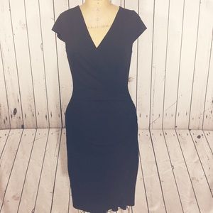 Ann Taylor Black Knit Dress V-Neck