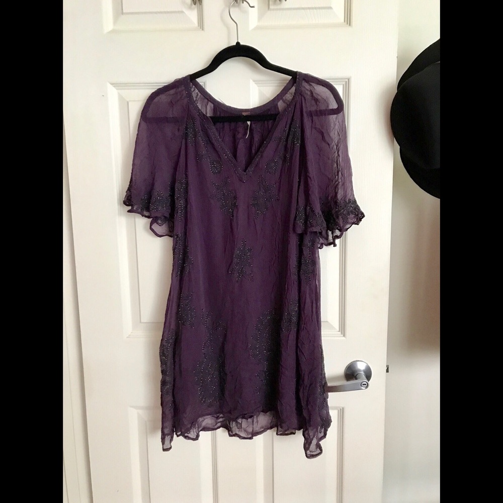 Free People Sheer Beaded Dress