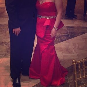 Red Peplum Dress, with a mermaid bottom