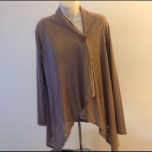 One Button Asymmetrical Wrap Cardigan