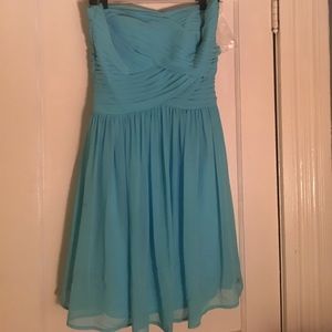 Pool blue bridesmaid dress