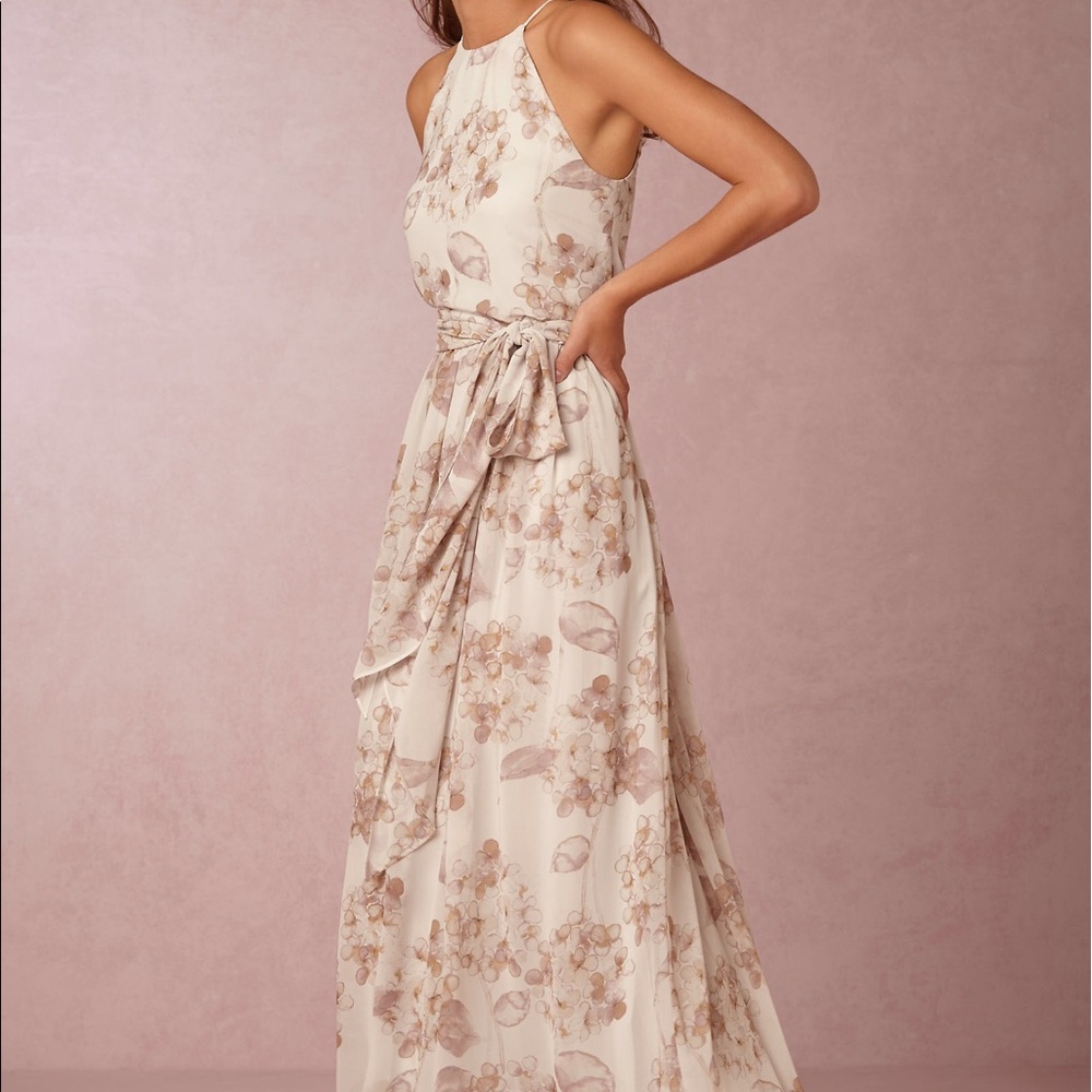 BHLDN Alana dress in dusty rose