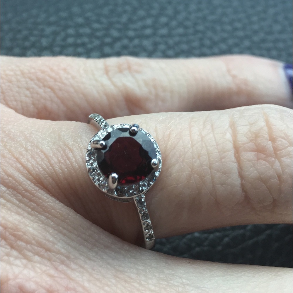 Genuine garnet set in solid Sterling