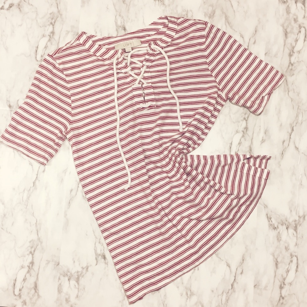 Striped Red and White Loft T-Shirt