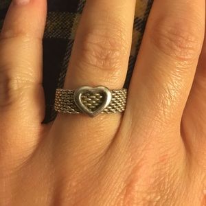 Tiffany and co mesh heart ring