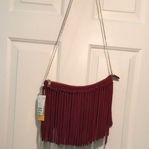 H&M Suede Leather w Fringe Purse