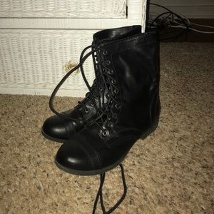 Black combat boots