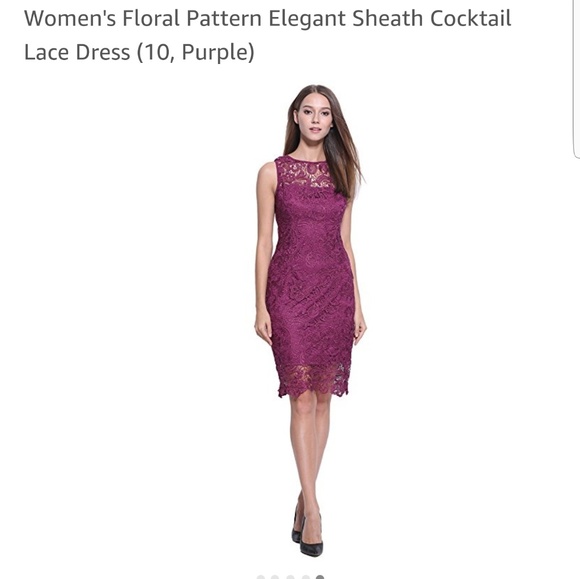 Women's Lace Sheath Dress - Picture 1 of 3
