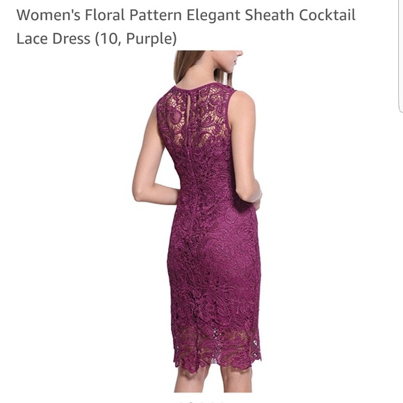 Women's Lace Sheath Dress - Picture 2 of 3