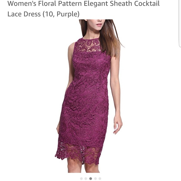 Women's Lace Sheath Dress - Picture 3 of 3