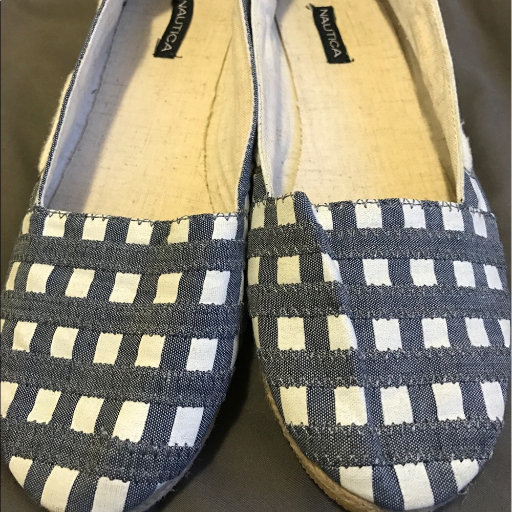 Blue Checked Flats