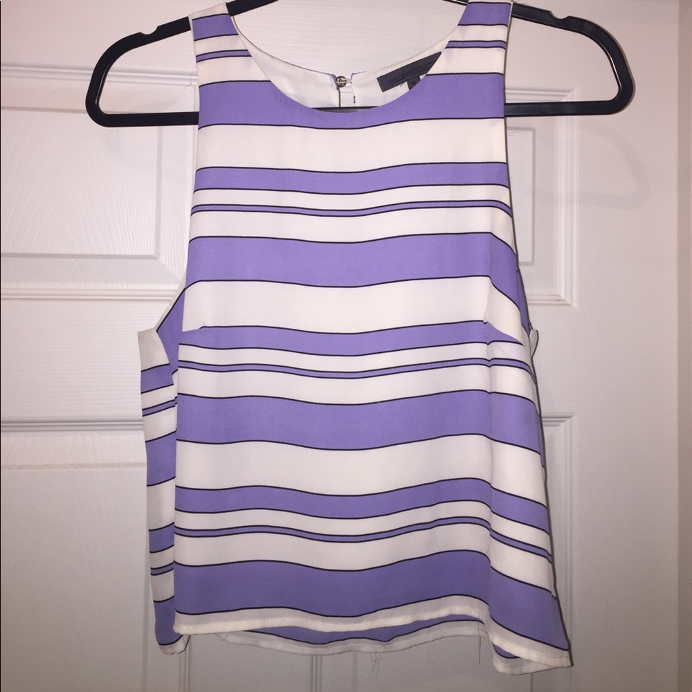 Rules of Etiquette Lilac/Cream Stripe Crop Sz M