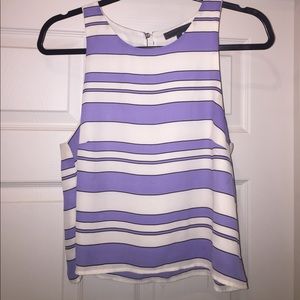 Rules of Etiquette Lilac/Cream Stripe Crop Sz M