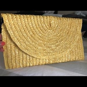 Francesca's straw yellow envelope bag