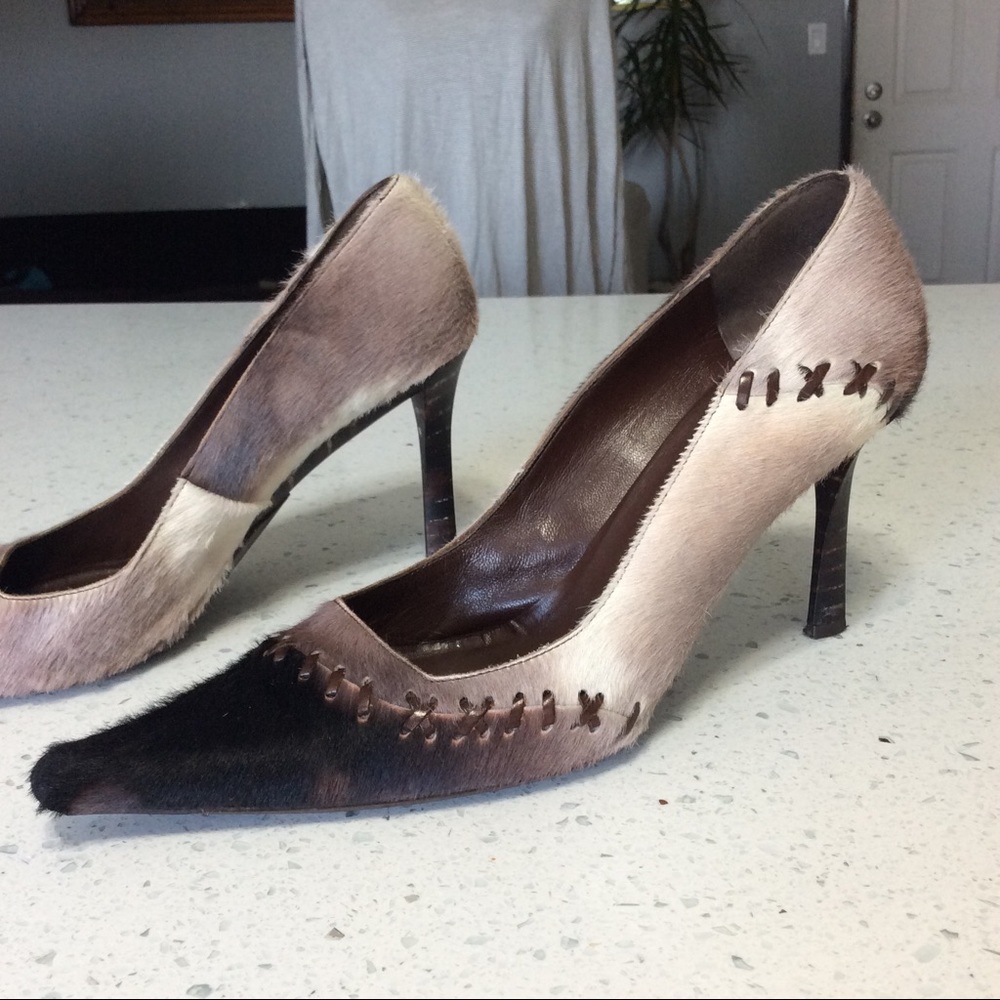 Karen Millen real fur  heels