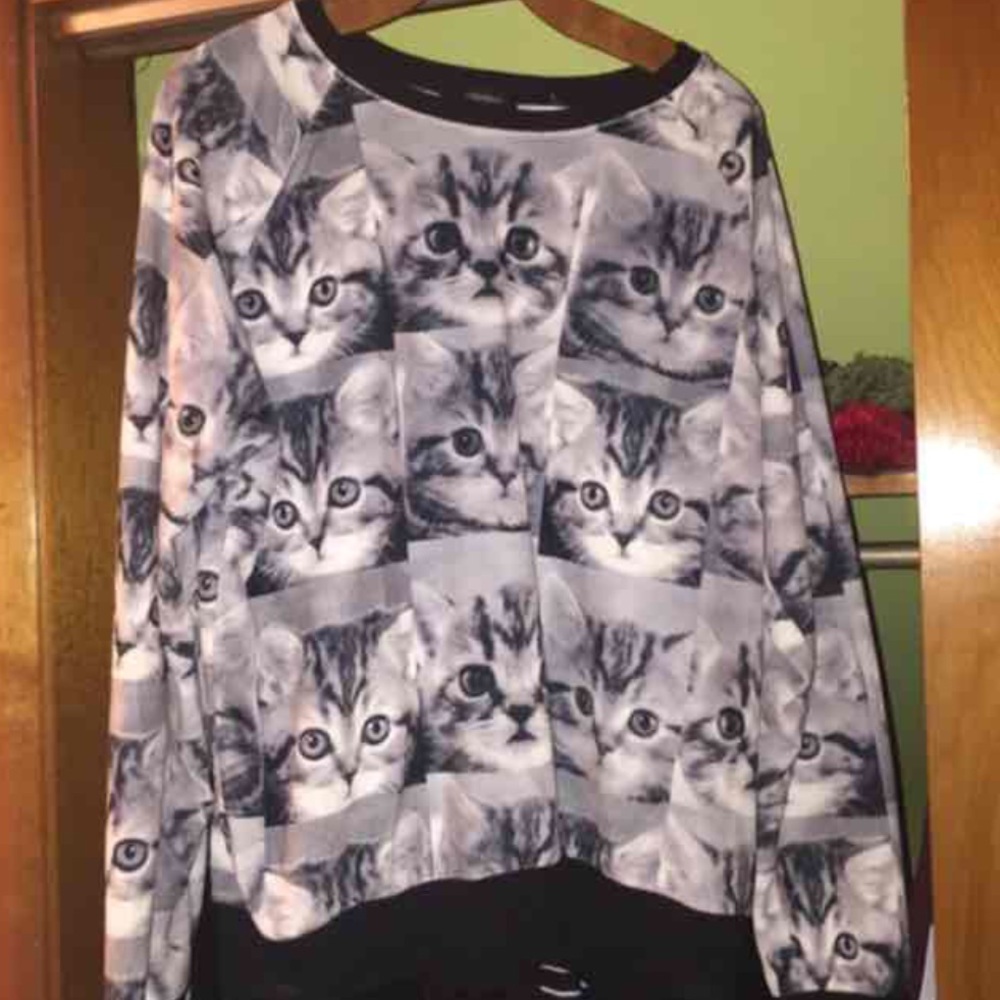 Plush kitten sweatshirt