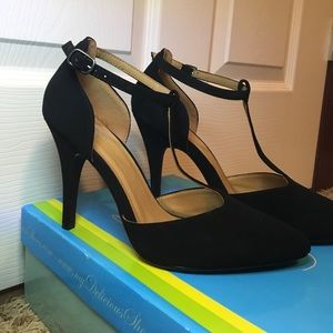 Black T-Strap Heels