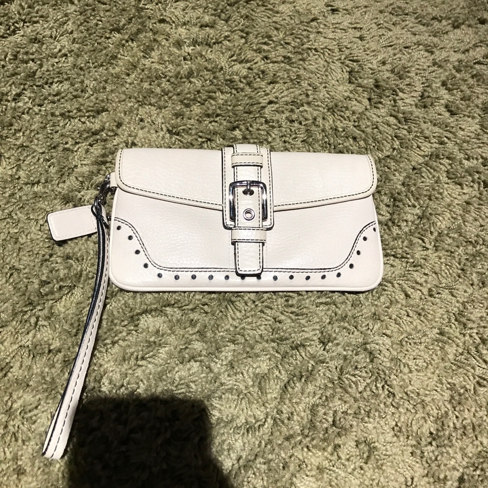 Coach cream color wristlet