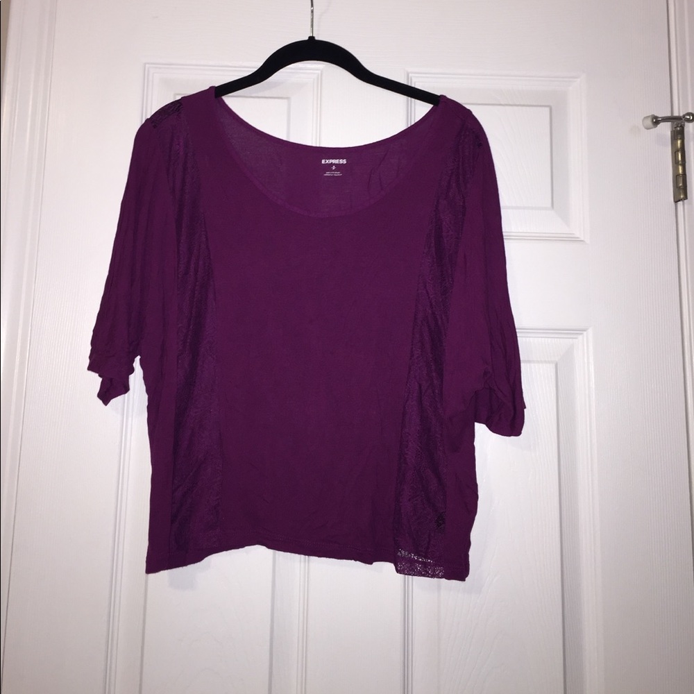 Off the shoulder Express oversized midriff top