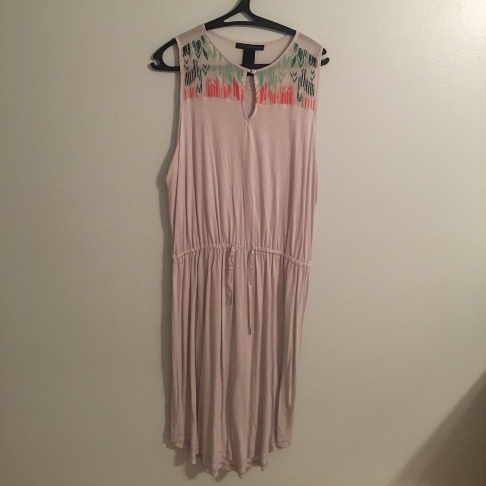 Calvin Klein embroidered tie waist dress