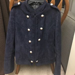 Navy blue buttoned blazer