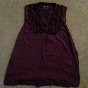 Tank top with ruffle on front