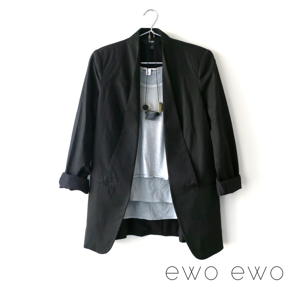 Mossimo Modern Collarless Blazer with Sleek Lapel