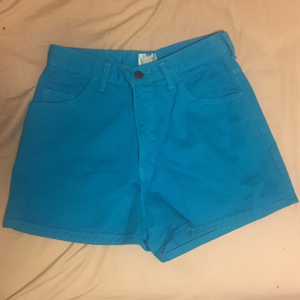 Blue high waisted jean shorts