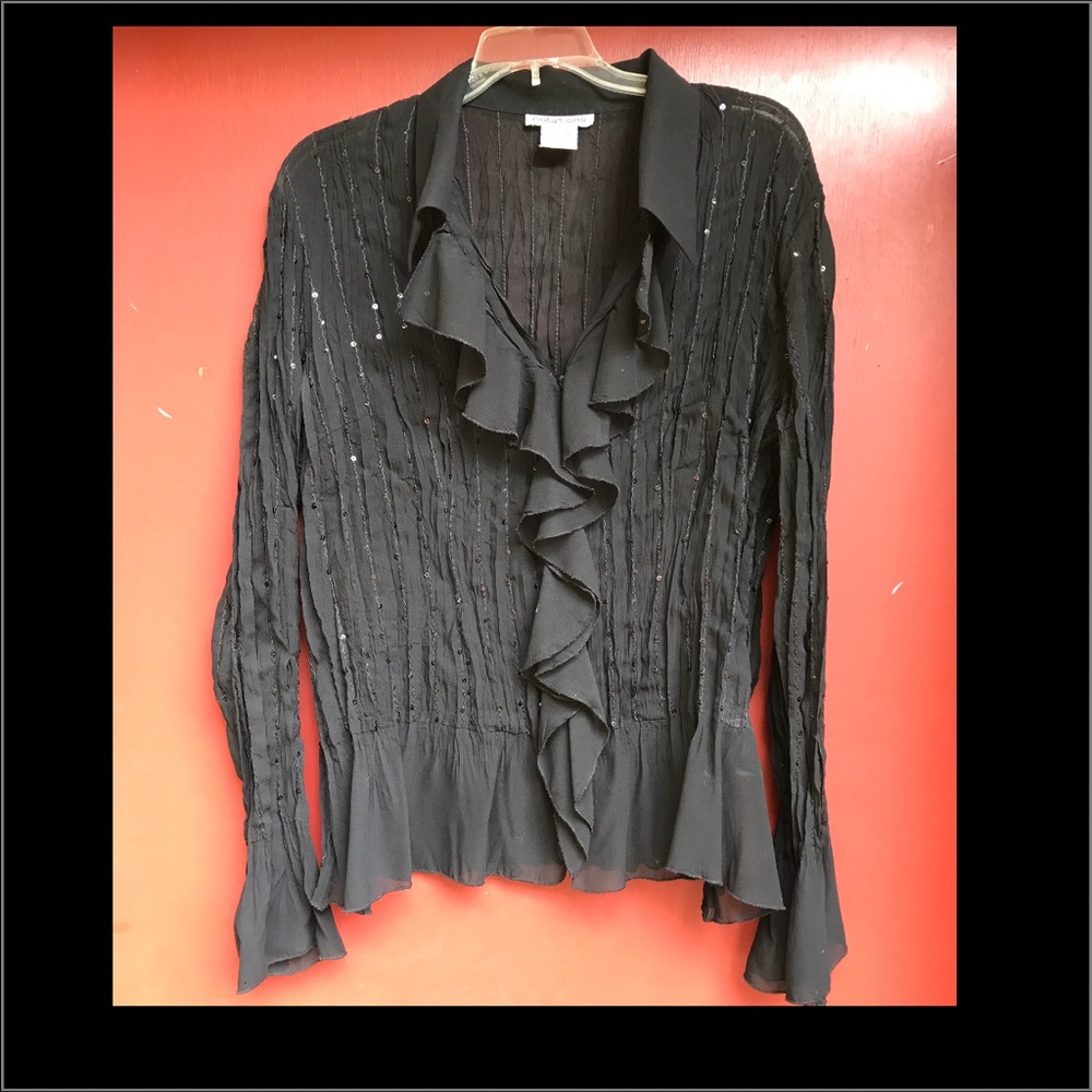 Black Ruffle Blouse