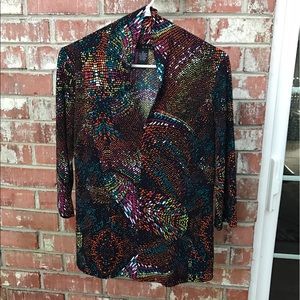 Grace Collarless V Neck Top