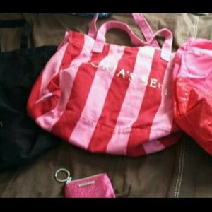 Victoria's Secret Fabric Shopping Bags & Purse
