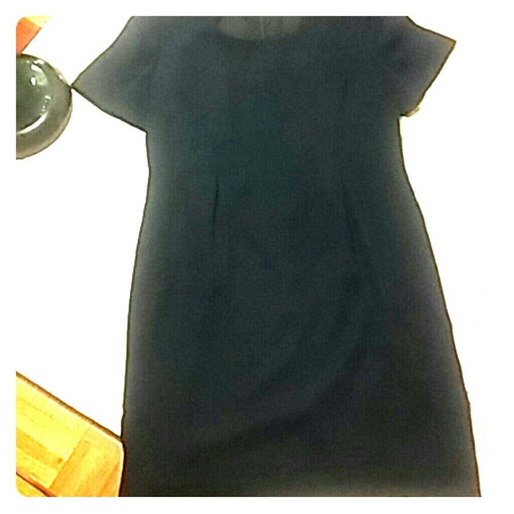 Navy blue polyester shift dress