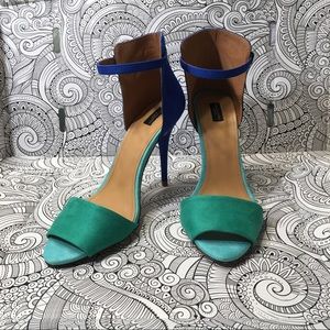 •SALE• {Zara} Blue and teal ankle strap heels
