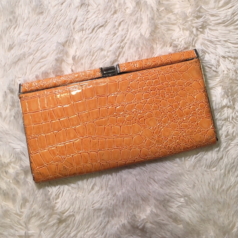 Faux Snakeskin Clutch