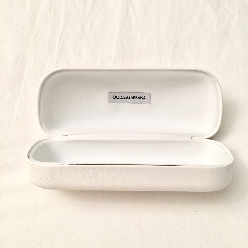 DOLCE & GABBANA white leatherette glasses hardcase