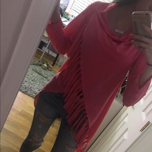 Pink long sleeve poncho, great condition