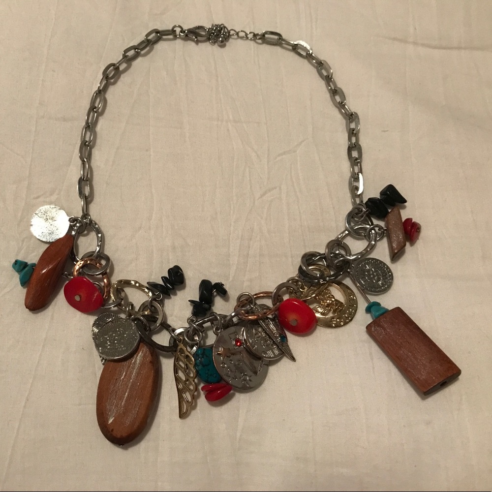 Silver charm necklace