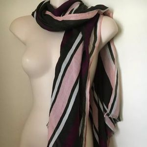 NWT Old Navy Pink & Green Stripe Scarf Shawl Wrap