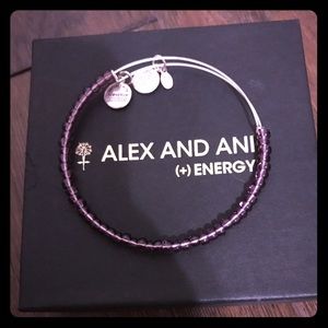 Alex & Ani Silver purple beaded Bangle