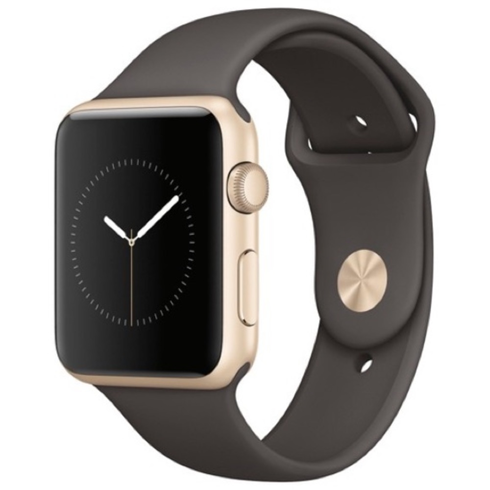 Apple Watch 42mm, cocoa band with gold face