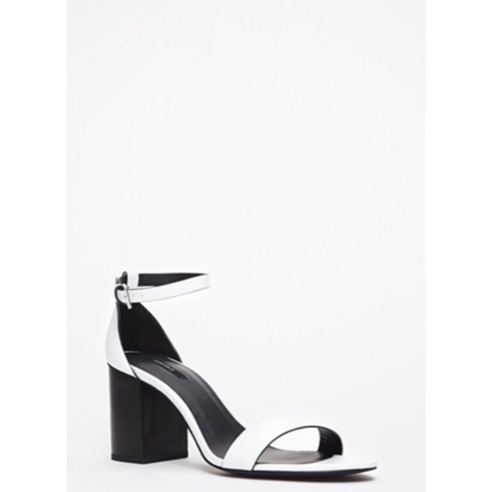 F21 White Ankle Strap Sandals
