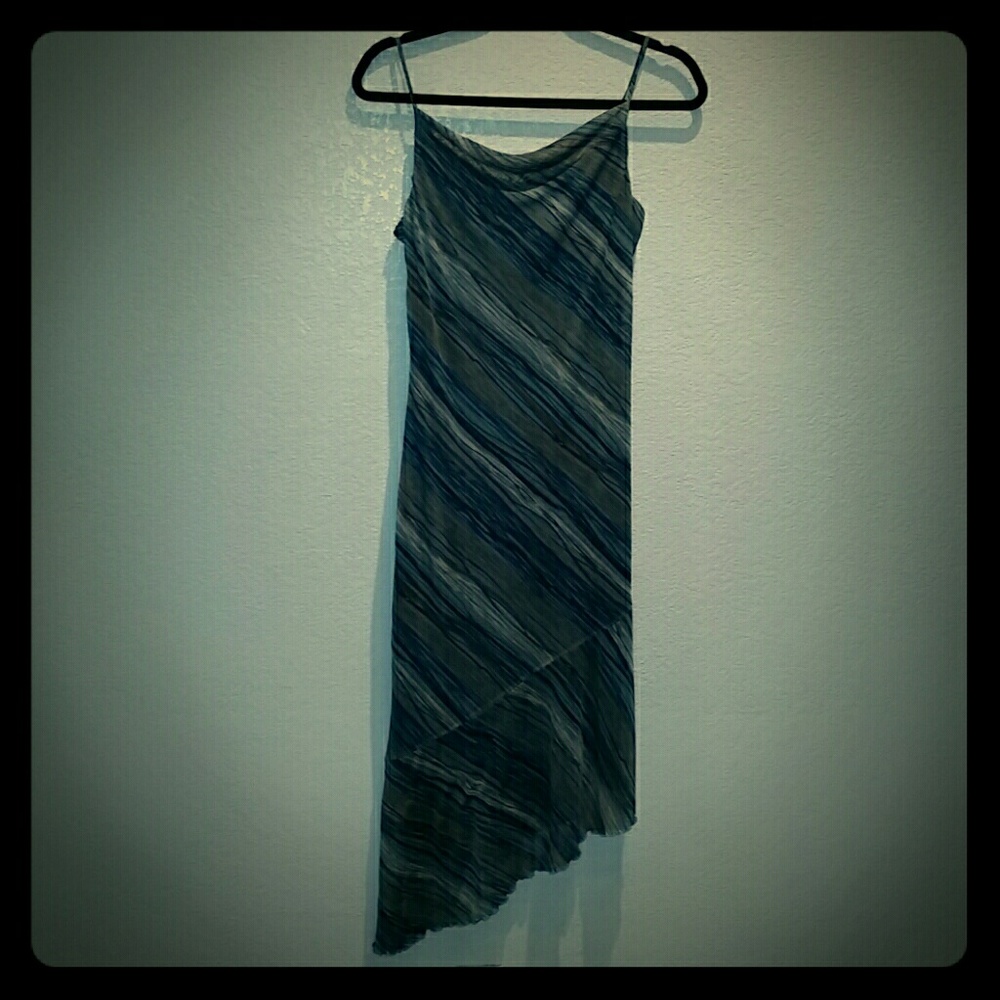 Multi colored striped spaghetti strap dress