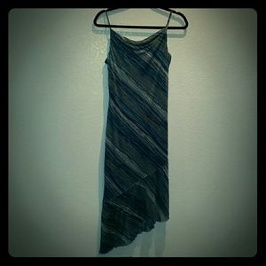 Multi colored striped spaghetti strap dress